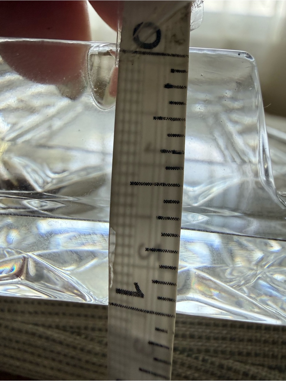 2 small Lenox Clear Crystal Czech Republic Faceted Rectangle Photo Vintage Frame - Picture 14 of 15